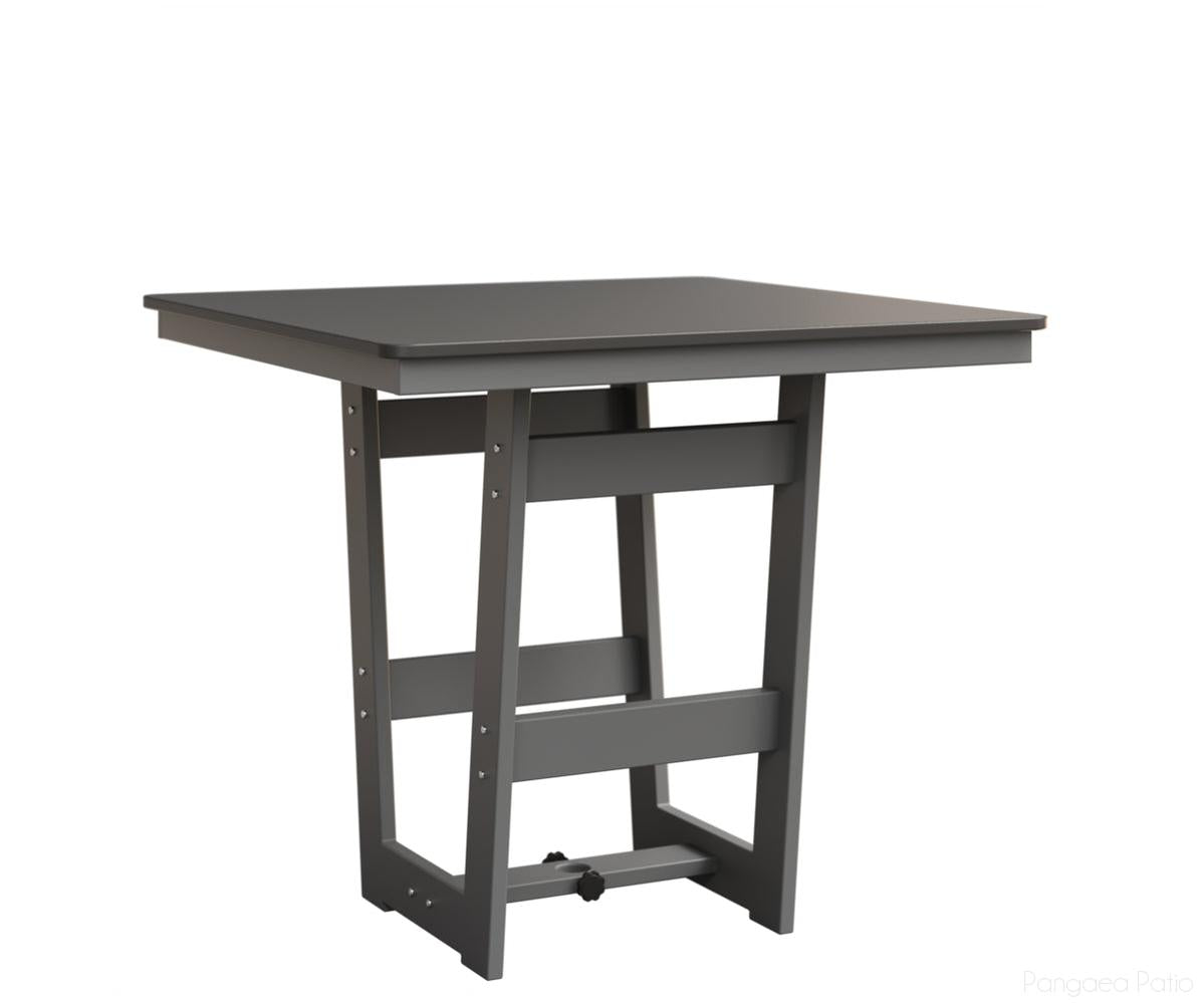 BGHHFMT0040CSTFO-Berlin Gardens-Hudson 40" Square Table - Hammered Top - Counter Height-Stainless BG-MGP Fog-Pangaea Patio