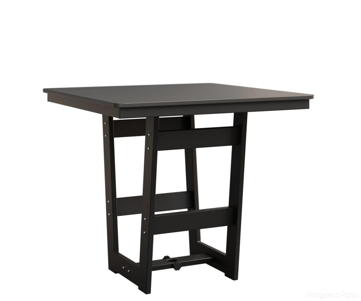 BGHHFMT0040CSTMB-Berlin Gardens-Hudson 40" Square Table - Hammered Top - Counter Height-Stainless BG-MGP Matte Black-Pangaea Patio