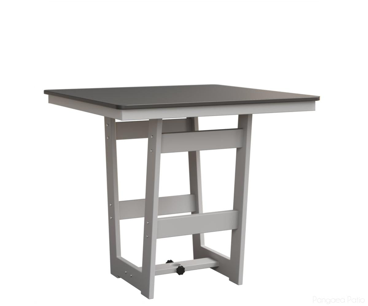 BGHHFMT0040CSTMW-Berlin Gardens-Hudson 40" Square Table - Hammered Top - Counter Height-Stainless BG-MGP Matte White-Pangaea Patio