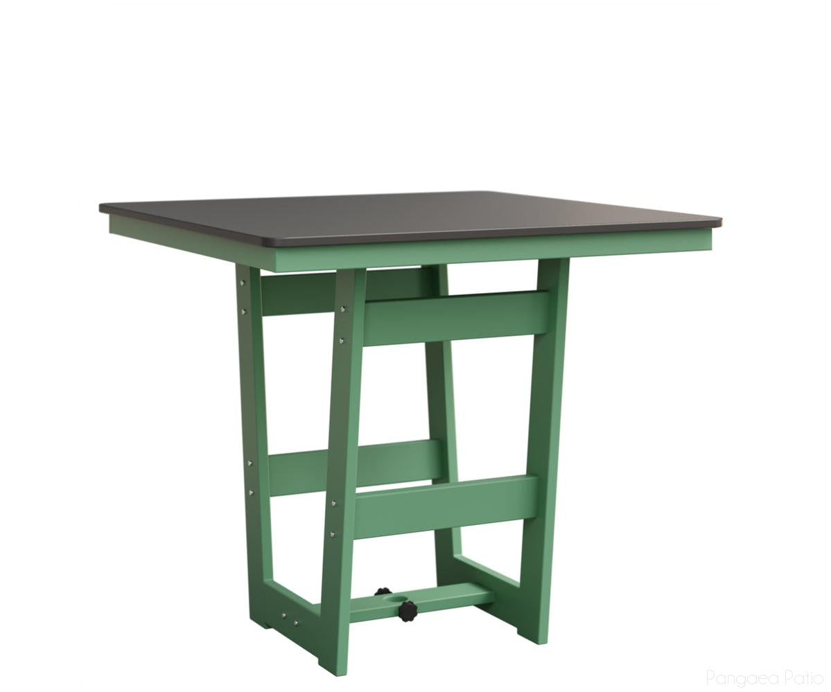 BGHHFMT0040CSTMI-Berlin Gardens-Hudson 40" Square Table - Hammered Top - Counter Height-Stainless BG-MGP Mint-Pangaea Patio