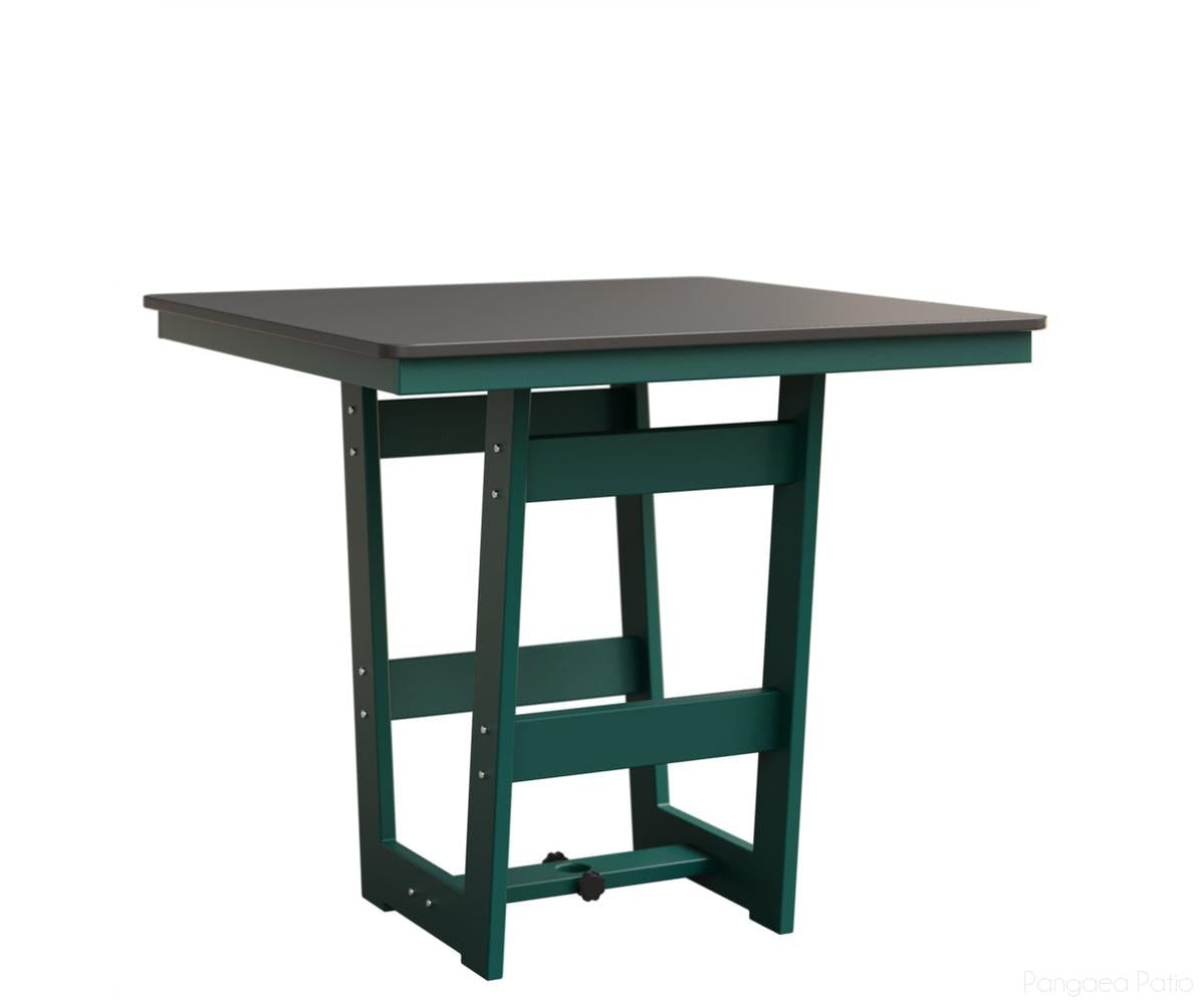 BGHHFMT0040CSTTE-Berlin Gardens-Hudson 40" Square Table - Hammered Top - Counter Height-Stainless BG-MGP Teal-Pangaea Patio