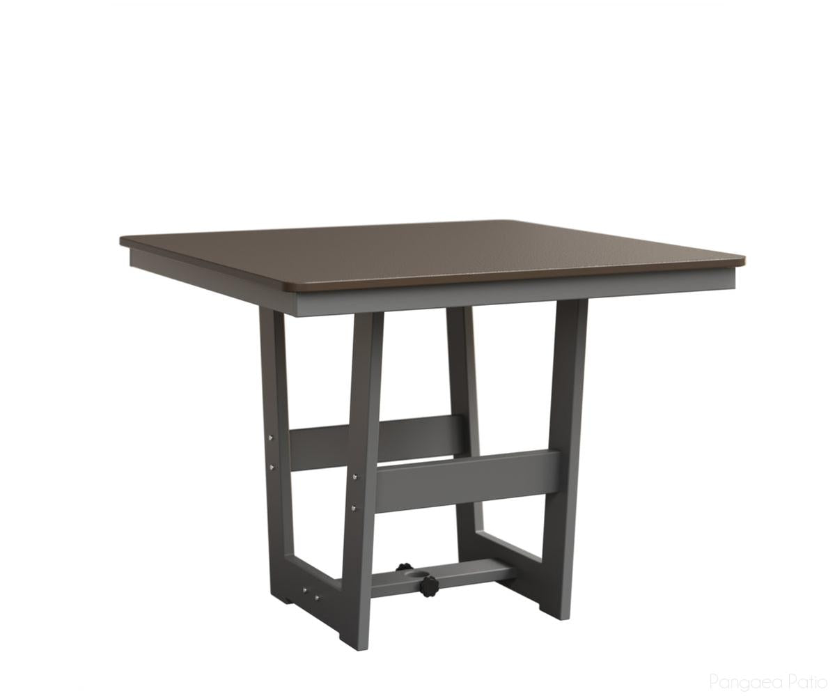 BGHHFMT0040DBZFO-Berlin Gardens-Hudson 40" Square Table - Hammered Top - Dining Height-Bronze BG-MGP Fog-Pangaea Patio