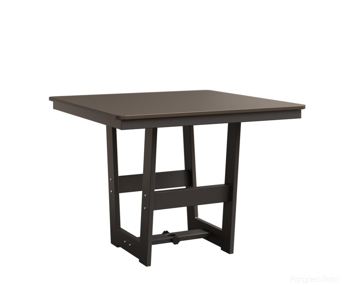 BGHHFMT0040DBZGR-Berlin Gardens-Hudson 40" Square Table - Hammered Top - Dining Height-Bronze BG-MGP Graphite-Pangaea Patio