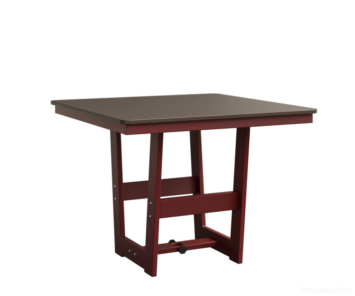 BGHHFMT0040DBZRE-Berlin Gardens-Hudson 40" Square Table - Hammered Top - Dining Height-Bronze BG-MGP Red-Pangaea Patio