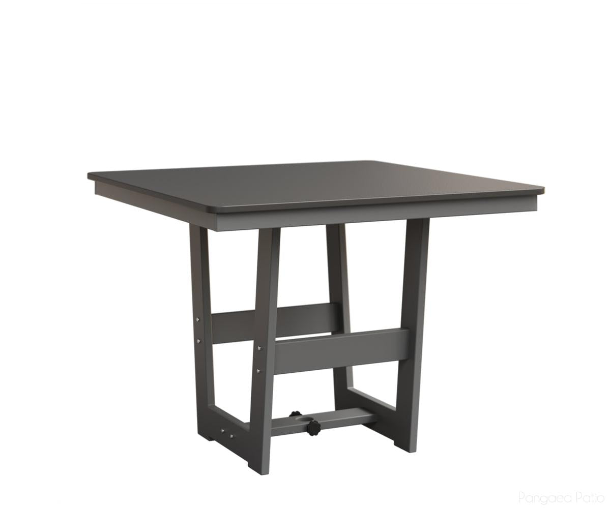 BGHHFMT0040DSTFO-Berlin Gardens-Hudson 40" Square Table - Hammered Top - Dining Height-Stainless BG-MGP Fog-Pangaea Patio