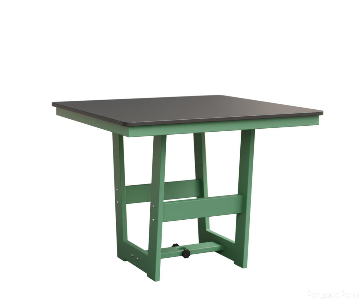 BGHHFMT0040DSTMI-Berlin Gardens-Hudson 40" Square Table - Hammered Top - Dining Height-Stainless BG-MGP Mint-Pangaea Patio