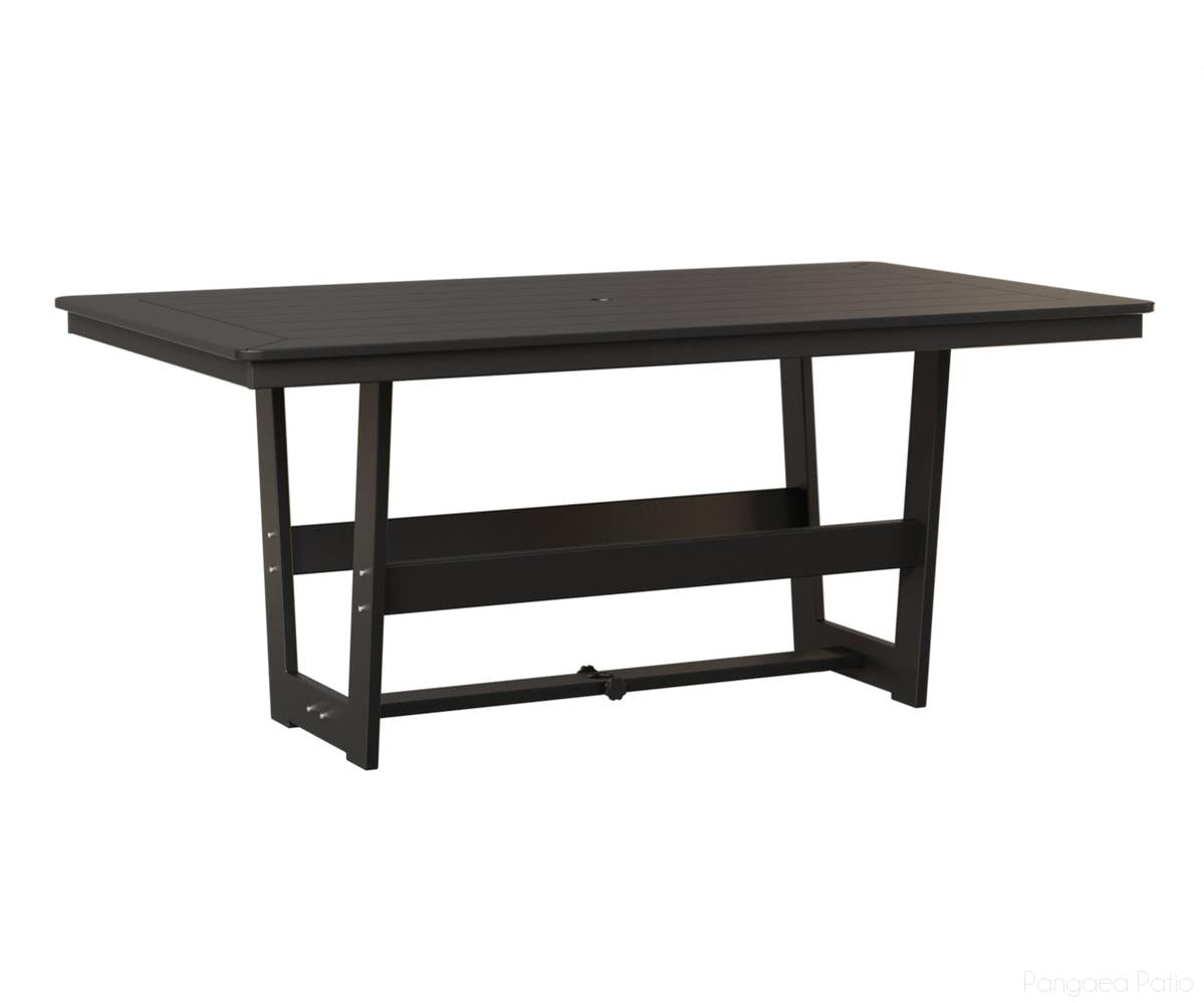 BGHRMT4070DMGB-Berlin Gardens-Hudson 40"x 70" Rectangular Table - Dining Height-MGP Matte Black-Pangaea Patio