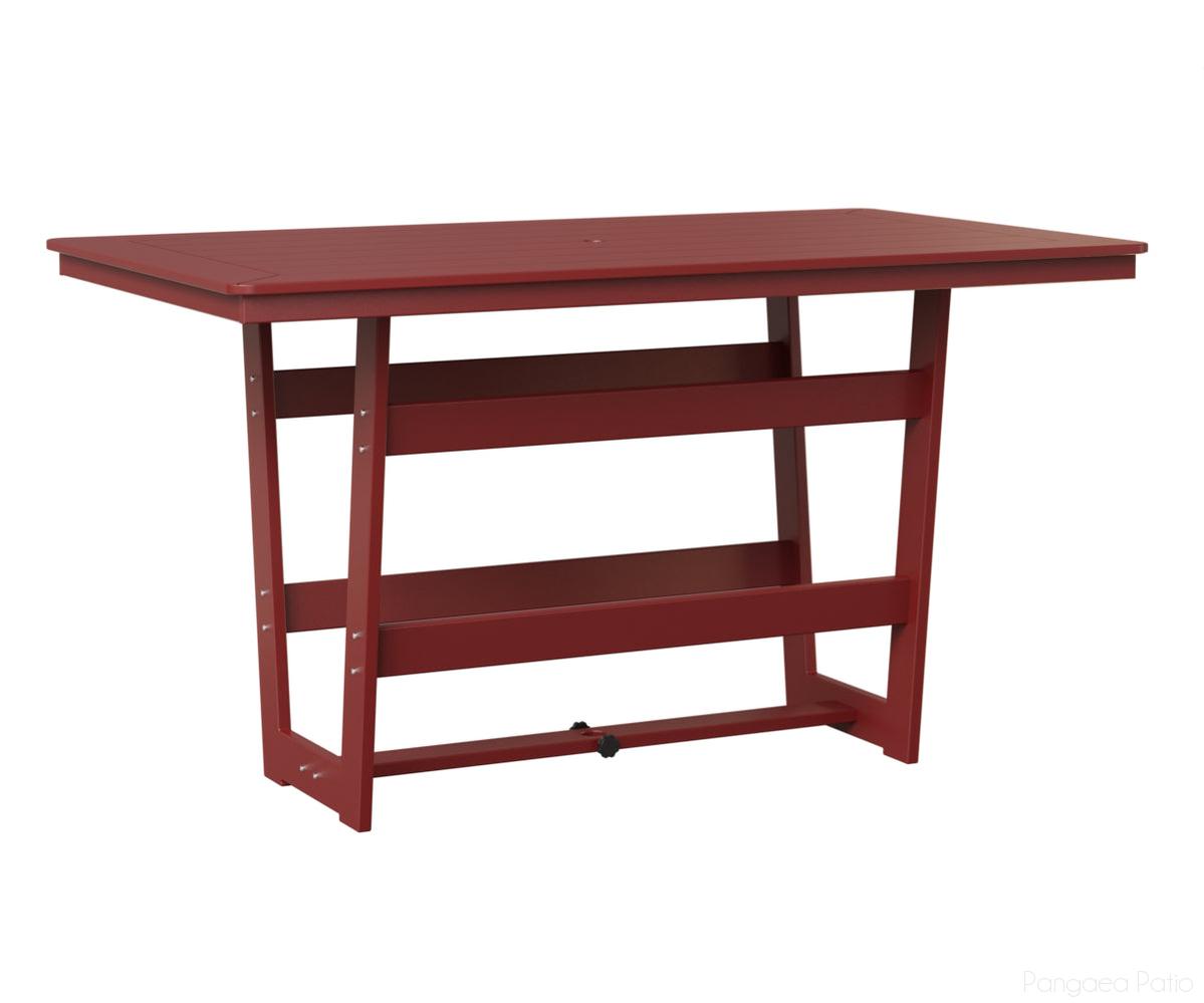 BGHRMT4070BMGR-Berlin Gardens-Hudson 40"x70" Rectangular Table - Bar Height-MGP Red-Pangaea Patio