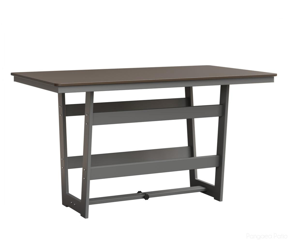 BGHHFMT4070BBZFO-Berlin Gardens-Hudson 40"x70" Rectangular Table - Hammered Top - Bar Height-Bronze BG-MGP Fog-Pangaea Patio