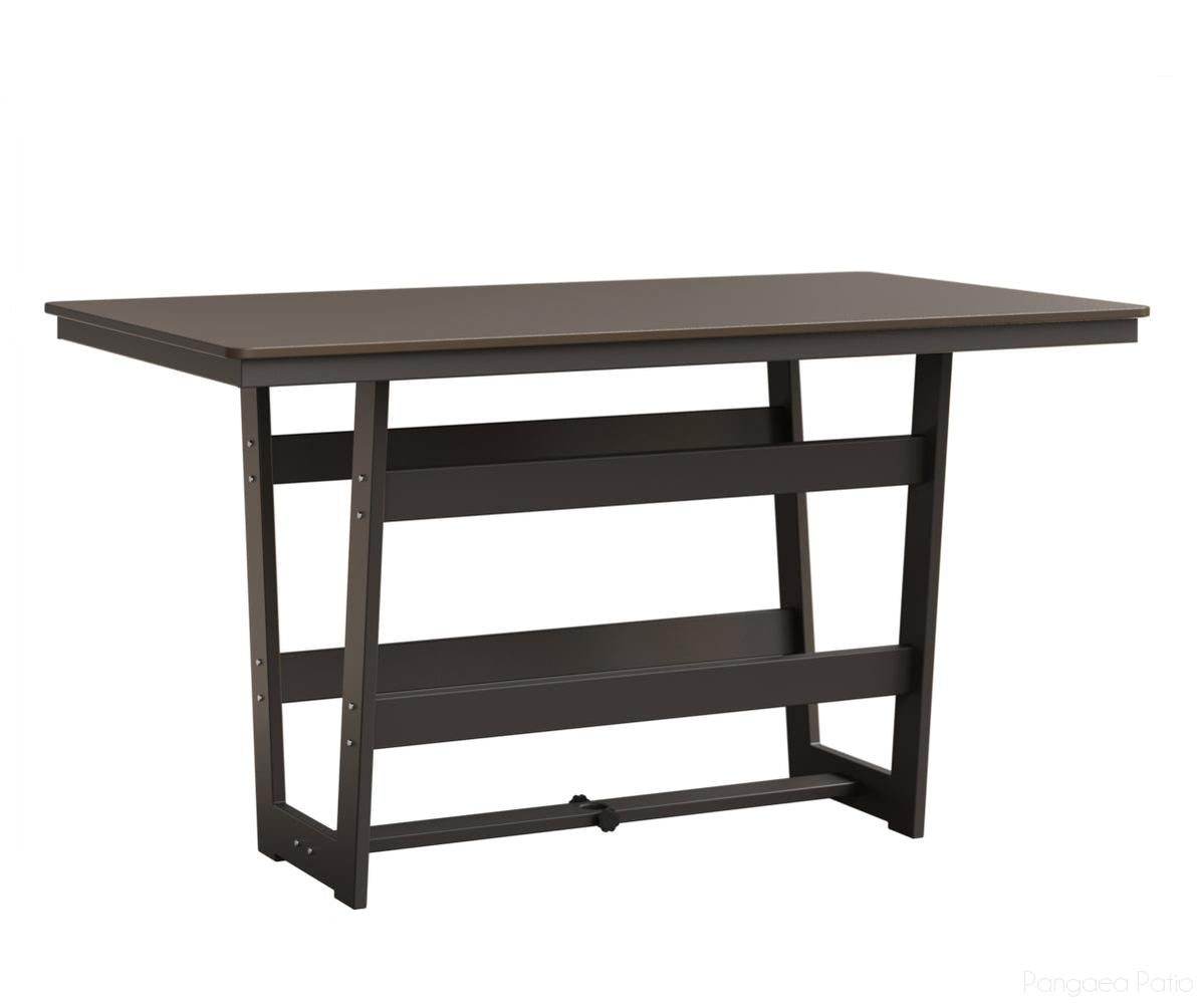 BGHHFMT4070BBZGR-Berlin Gardens-Hudson 40"x70" Rectangular Table - Hammered Top - Bar Height-Bronze BG-MGP Graphite-Pangaea Patio