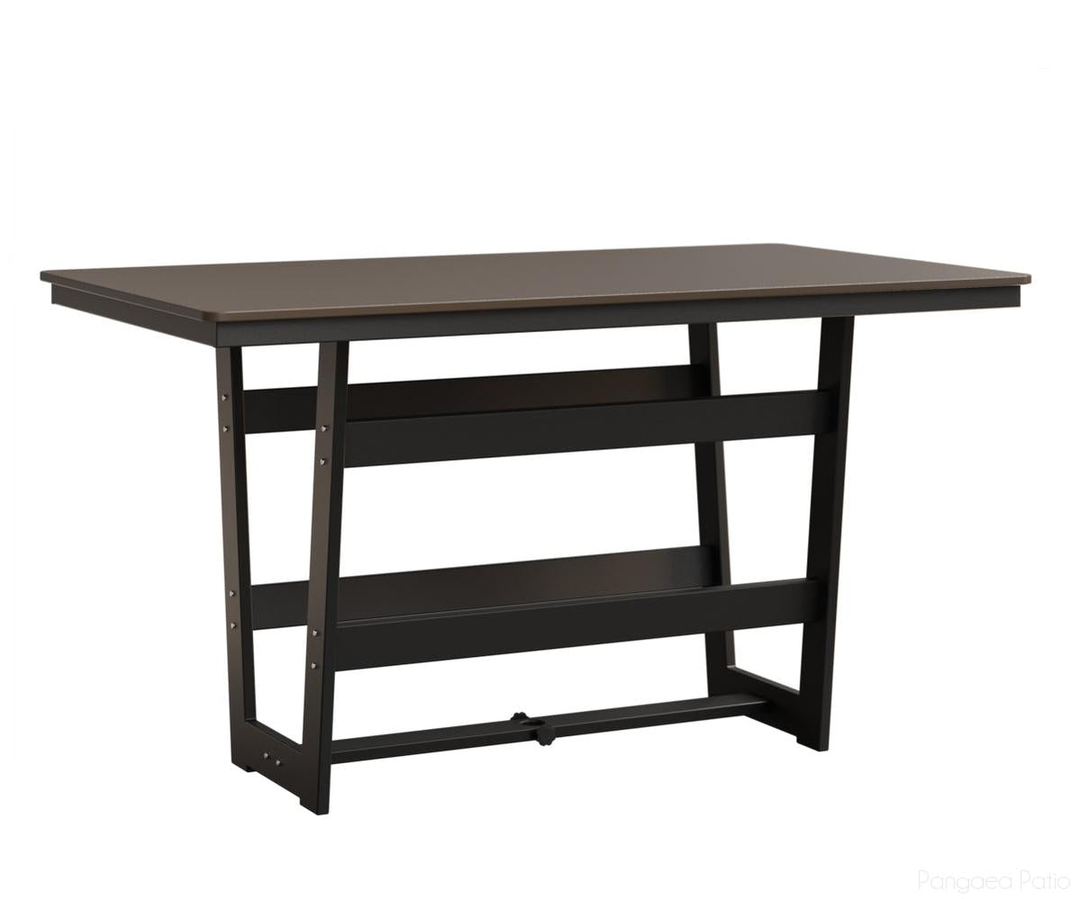BGHHFMT4070BBZMB-Berlin Gardens-Hudson 40"x70" Rectangular Table - Hammered Top - Bar Height-Bronze BG-MGP Matte Black-Pangaea Patio