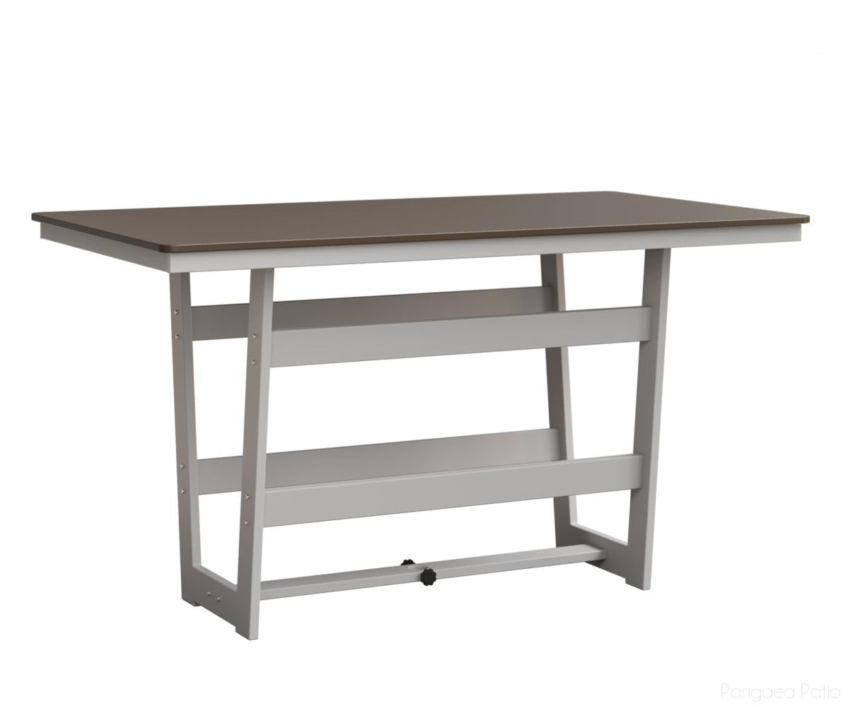 BGHHFMT4070BBZMW-Berlin Gardens-Hudson 40"x70" Rectangular Table - Hammered Top - Bar Height-Bronze BG-MGP Matte White-Pangaea Patio