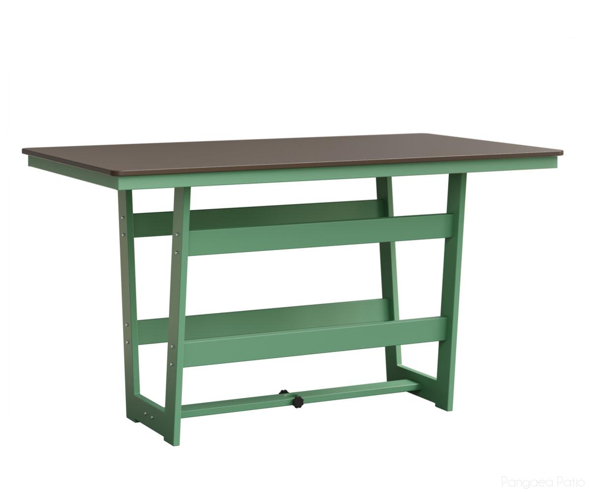 BGHHFMT4070BBZMI-Berlin Gardens-Hudson 40"x70" Rectangular Table - Hammered Top - Bar Height-Bronze BG-MGP Mint-Pangaea Patio