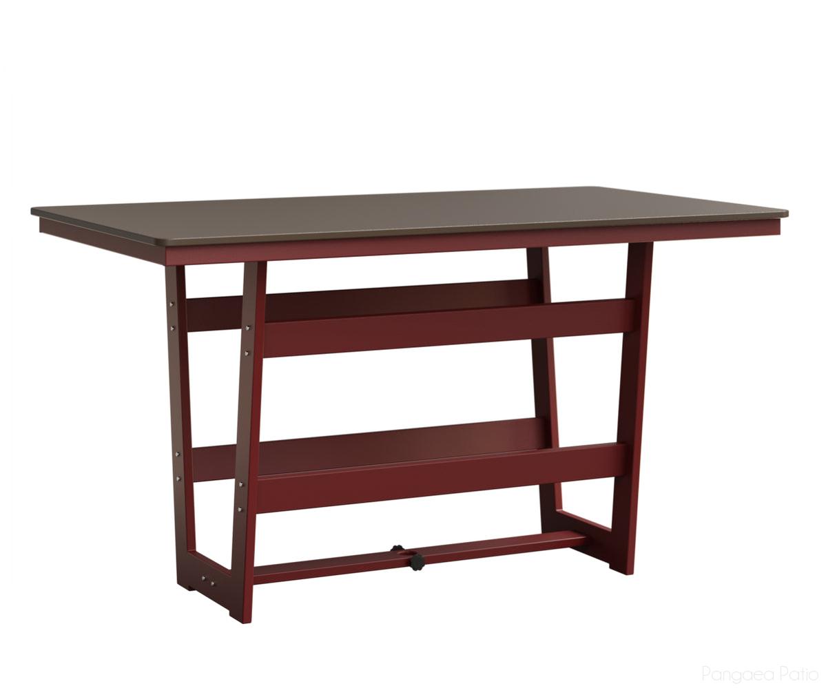 BGHHFMT4070BBZRE-Berlin Gardens-Hudson 40"x70" Rectangular Table - Hammered Top - Bar Height-Bronze BG-MGP Red-Pangaea Patio