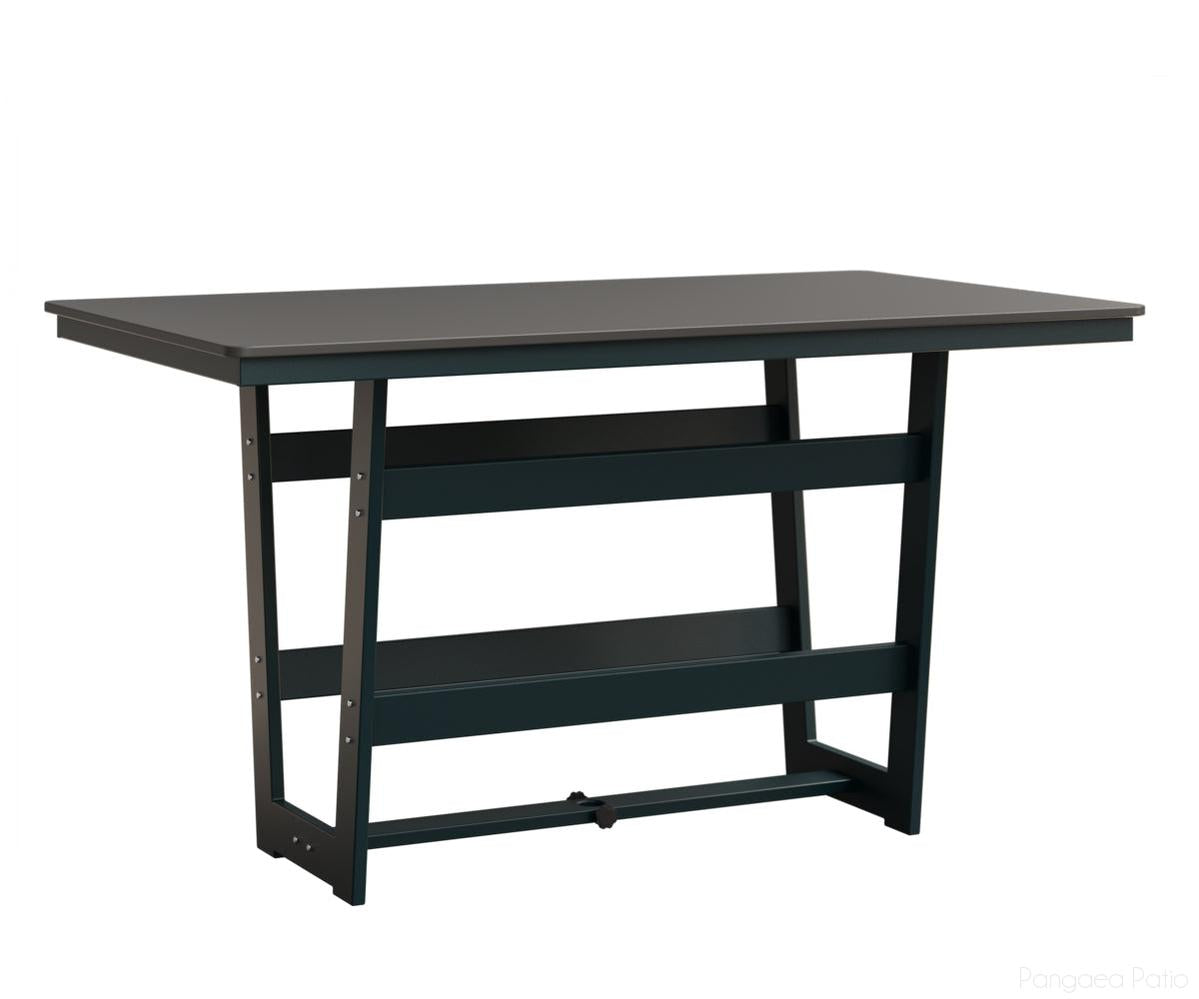 BGHHFMT4070BSTBE-Berlin Gardens-Hudson 40"x70" Rectangular Table - Hammered Top - Bar Height-Stainless BG-MGP Berry-Pangaea Patio
