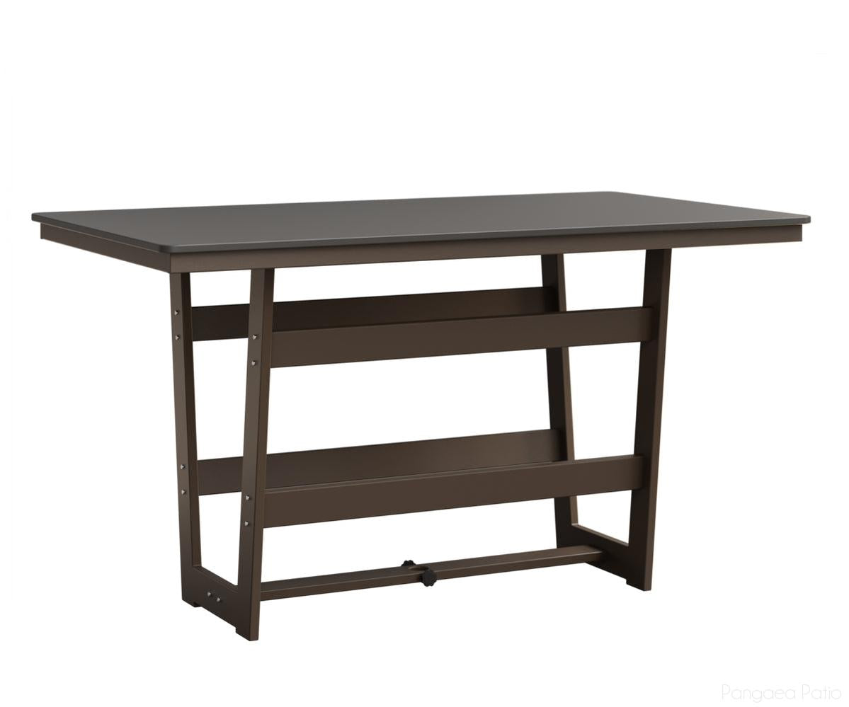 BGHHFMT4070BSTCL-Berlin Gardens-Hudson 40"x70" Rectangular Table - Hammered Top - Bar Height-Stainless BG-MGP Clay-Pangaea Patio