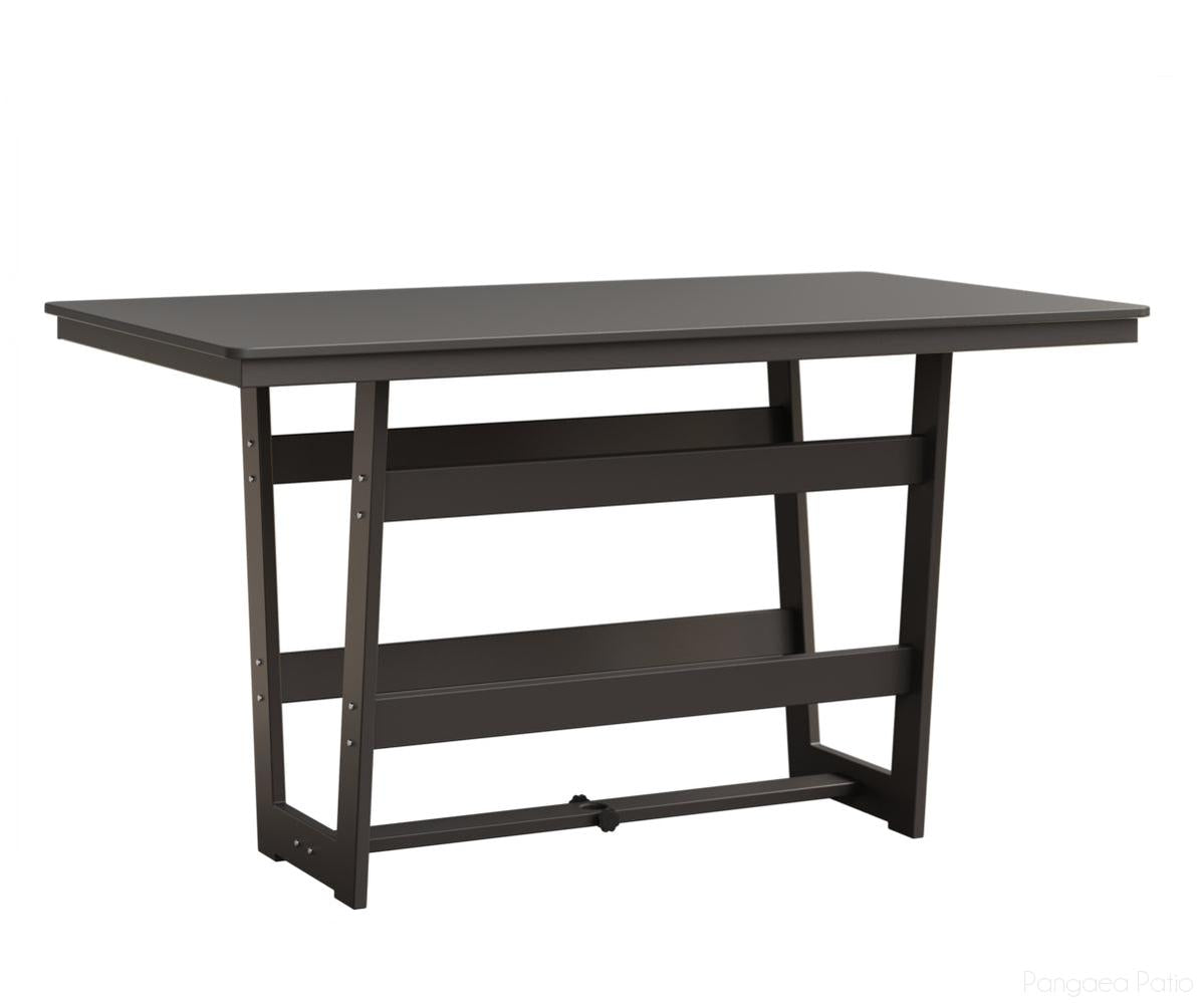 BGHHFMT4070BSTGR-Berlin Gardens-Hudson 40"x70" Rectangular Table - Hammered Top - Bar Height-Stainless BG-MGP Graphite-Pangaea Patio