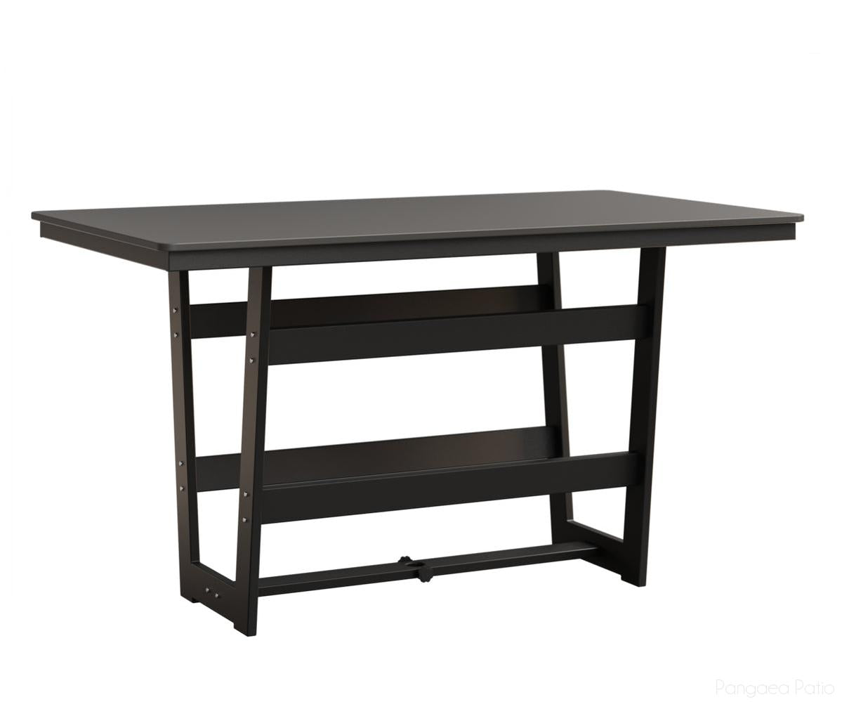 BGHHFMT4070BSTMB-Berlin Gardens-Hudson 40"x70" Rectangular Table - Hammered Top - Bar Height-Stainless BG-MGP Matte Black-Pangaea Patio