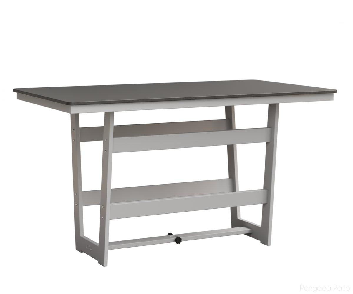 BGHHFMT4070BSTMW-Berlin Gardens-Hudson 40"x70" Rectangular Table - Hammered Top - Bar Height-Stainless BG-MGP Matte White-Pangaea Patio