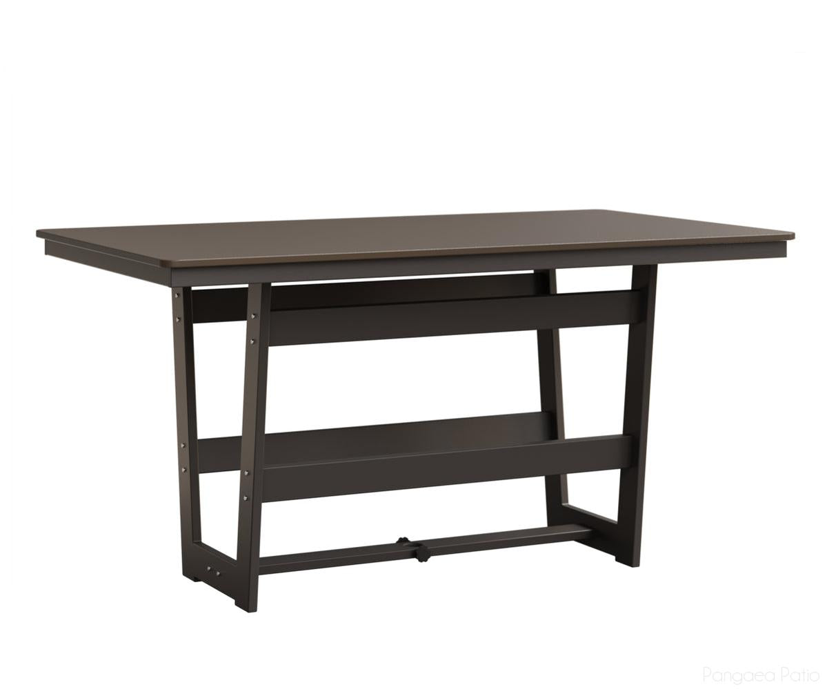 BGHHFMT4070CBZGR-Berlin Gardens-Hudson 40"x70" Rectangular Table - Hammered Top - Counter Height-Bronze BG-MGP Graphite-Pangaea Patio