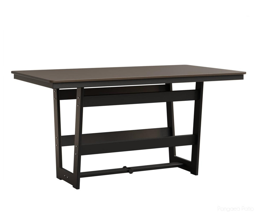 BGHHFMT4070CBZMB-Berlin Gardens-Hudson 40"x70" Rectangular Table - Hammered Top - Counter Height-Bronze BG-MGP Matte Black-Pangaea Patio