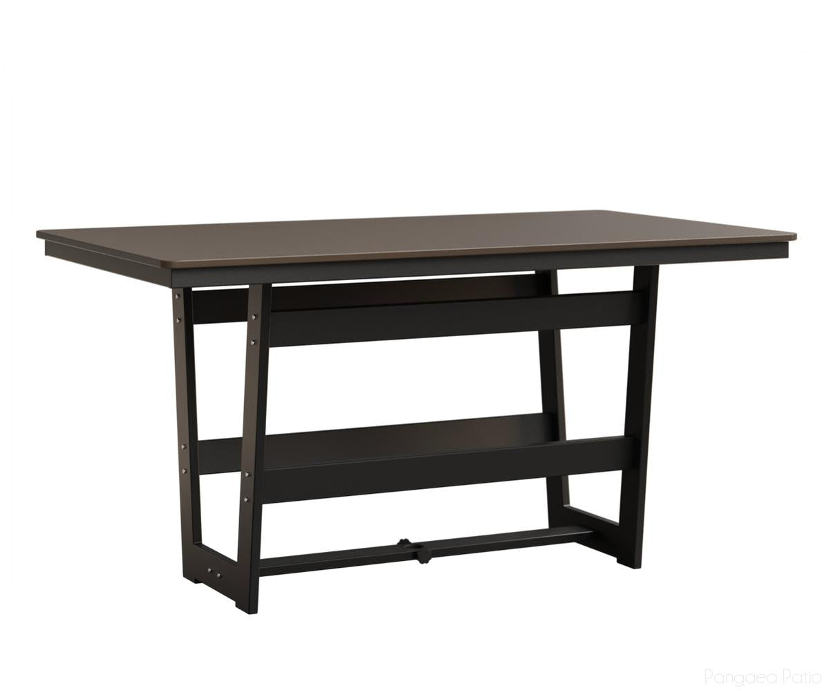 BGHHFMT4070CBZMB-Berlin Gardens-Hudson 40"x70" Rectangular Table - Hammered Top - Counter Height-Bronze BG-MGP Matte Black-Pangaea Patio