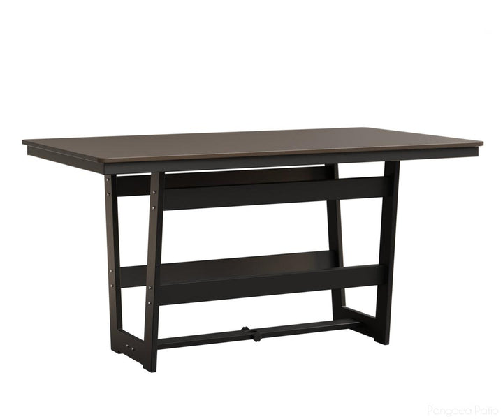 BGHHFMT4070CBZMB-Berlin Gardens-Hudson 40"x70" Rectangular Table - Hammered Top - Counter Height-Bronze BG-MGP Matte Black-Pangaea Patio