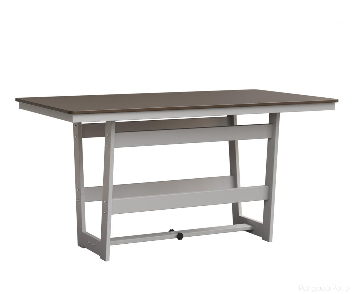 BGHHFMT4070CBZMW-Berlin Gardens-Hudson 40"x70" Rectangular Table - Hammered Top - Counter Height-Bronze BG-MGP Matte White-Pangaea Patio