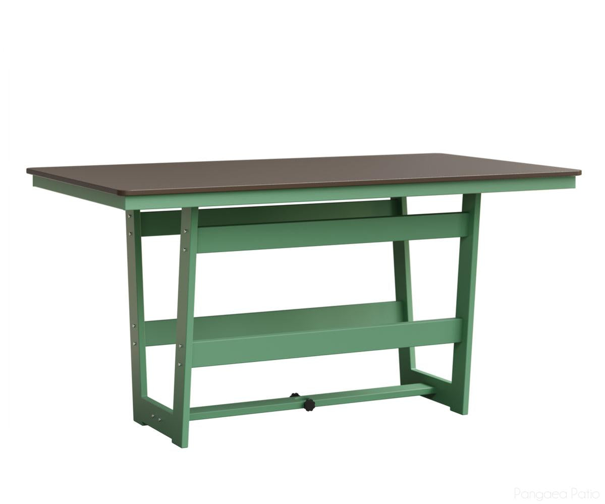 BGHHFMT4070CBZMI-Berlin Gardens-Hudson 40"x70" Rectangular Table - Hammered Top - Counter Height-Bronze BG-MGP Mint-Pangaea Patio