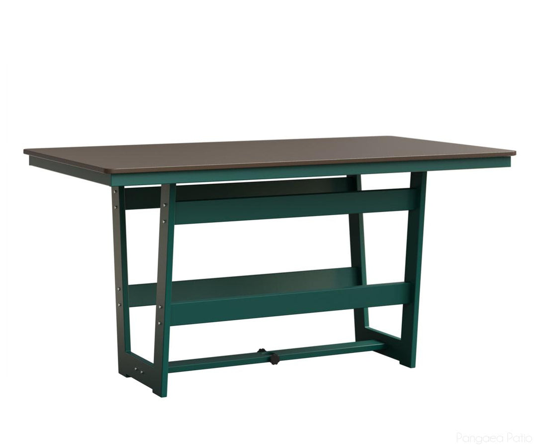 BGHHFMT4070CBZTE-Berlin Gardens-Hudson 40"x70" Rectangular Table - Hammered Top - Counter Height-Bronze BG-MGP Teal-Pangaea Patio