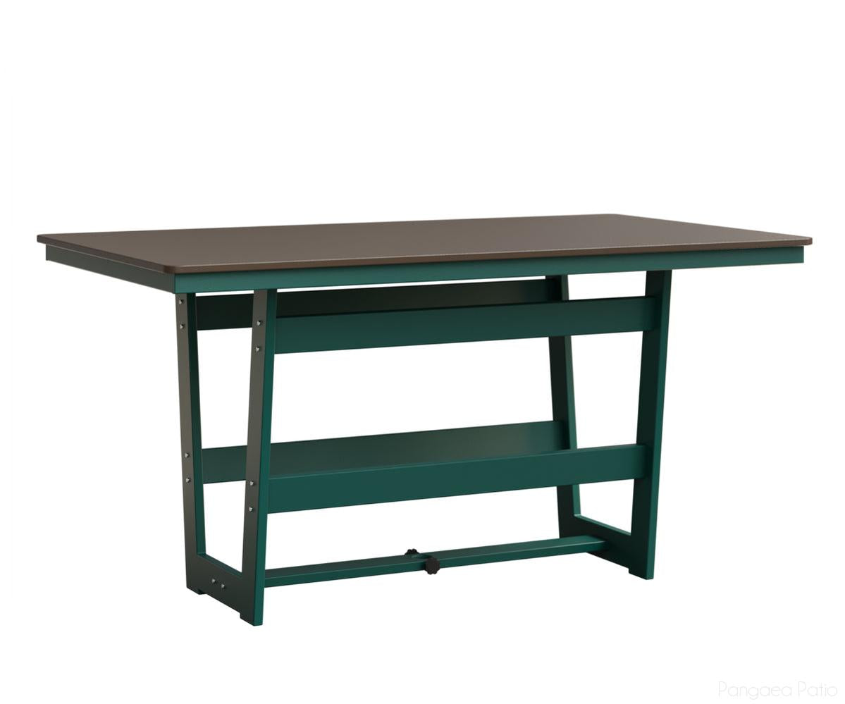 BGHHFMT4070CBZTE-Berlin Gardens-Hudson 40"x70" Rectangular Table - Hammered Top - Counter Height-Bronze BG-MGP Teal-Pangaea Patio