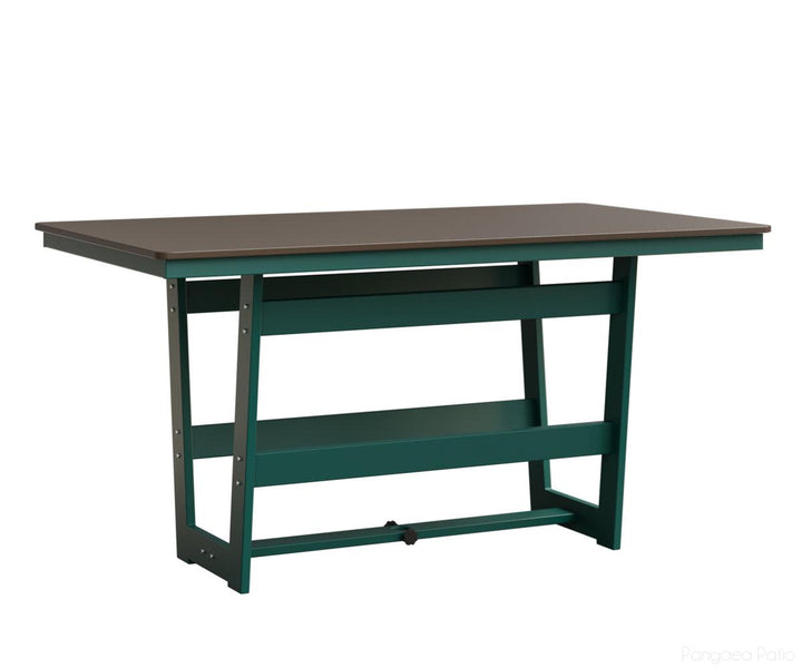 BGHHFMT4070CBZTE-Berlin Gardens-Hudson 40"x70" Rectangular Table - Hammered Top - Counter Height-Bronze BG-MGP Teal-Pangaea Patio
