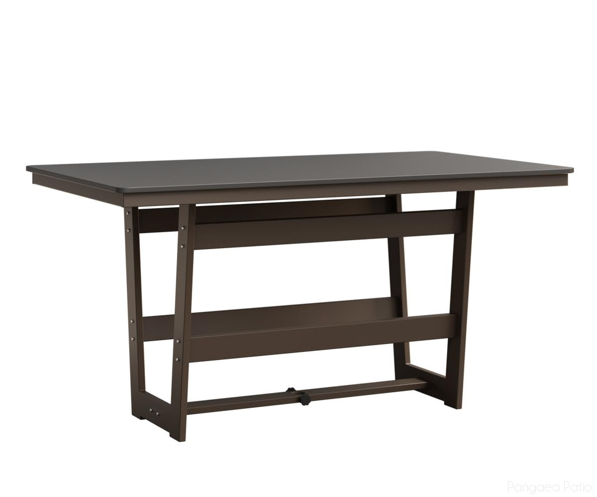 BGHHFMT4070CSTCL-Berlin Gardens-Hudson 40"x70" Rectangular Table - Hammered Top - Counter Height-Stainless BG-MGP Clay-Pangaea Patio
