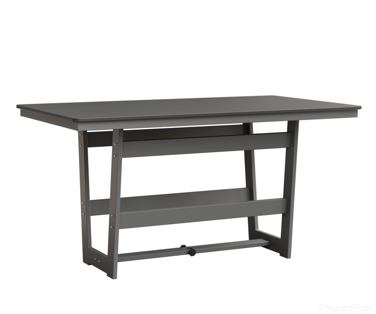 BGHHFMT4070CSTFO-Berlin Gardens-Hudson 40"x70" Rectangular Table - Hammered Top - Counter Height-Stainless BG-MGP Fog-Pangaea Patio