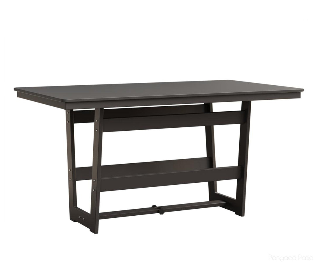 BGHHFMT4070CSTGR-Berlin Gardens-Hudson 40"x70" Rectangular Table - Hammered Top - Counter Height-Stainless BG-MGP Graphite-Pangaea Patio