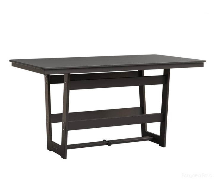 BGHHFMT4070CSTGR-Berlin Gardens-Hudson 40"x70" Rectangular Table - Hammered Top - Counter Height-Stainless BG-MGP Graphite-Pangaea Patio