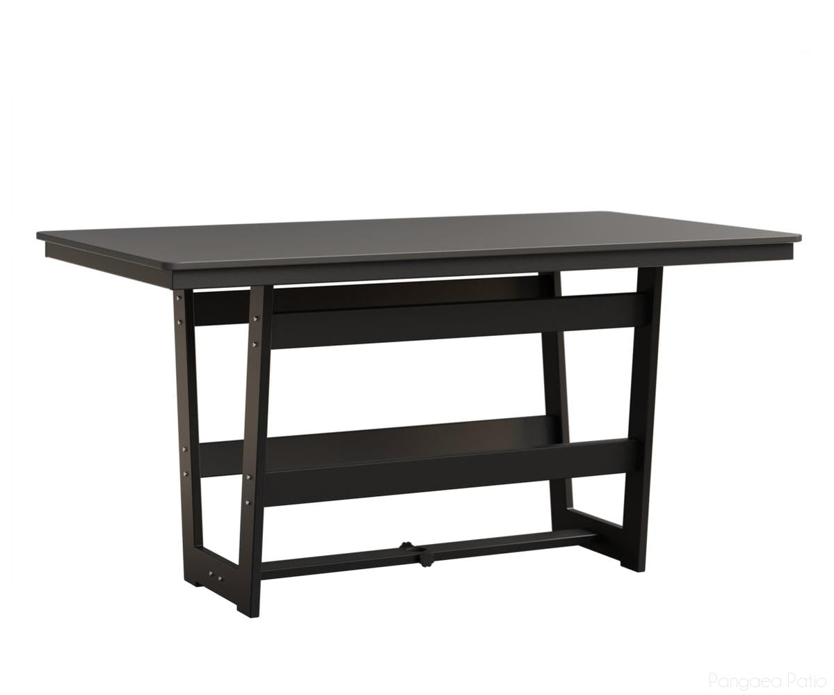 BGHHFMT4070CSTMB-Berlin Gardens-Hudson 40"x70" Rectangular Table - Hammered Top - Counter Height-Stainless BG-MGP Matte Black-Pangaea Patio
