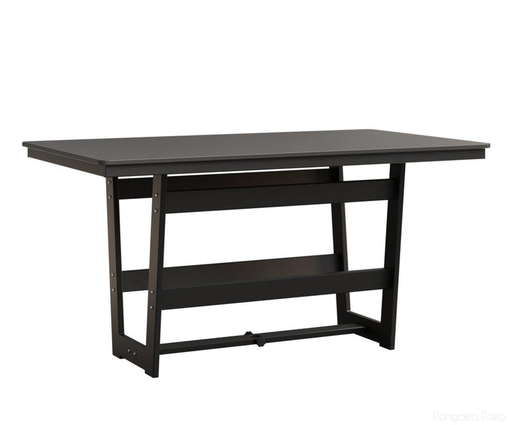 BGHHFMT4070CSTMB-Berlin Gardens-Hudson 40"x70" Rectangular Table - Hammered Top - Counter Height-Stainless BG-MGP Matte Black-Pangaea Patio