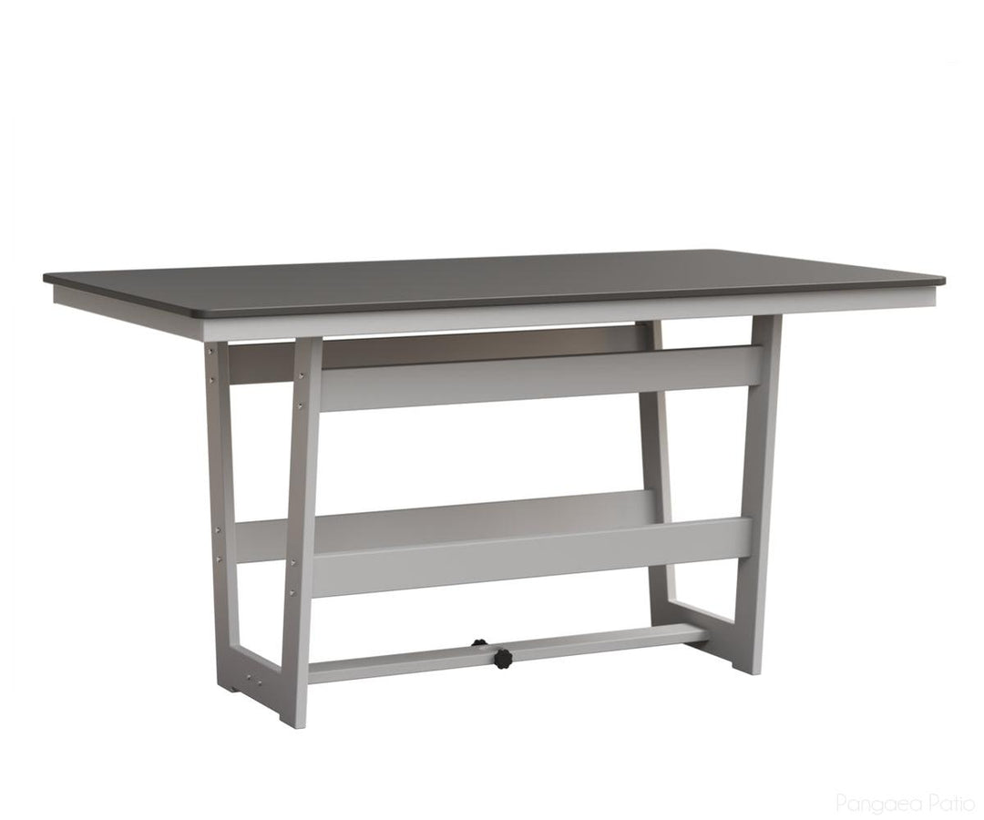 BGHHFMT4070CSTMW-Berlin Gardens-Hudson 40"x70" Rectangular Table - Hammered Top - Counter Height-Stainless BG-MGP Matte White-Pangaea Patio