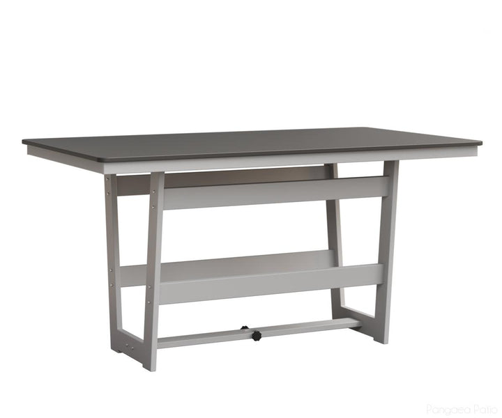 BGHHFMT4070CSTMW-Berlin Gardens-Hudson 40"x70" Rectangular Table - Hammered Top - Counter Height-Stainless BG-MGP Matte White-Pangaea Patio