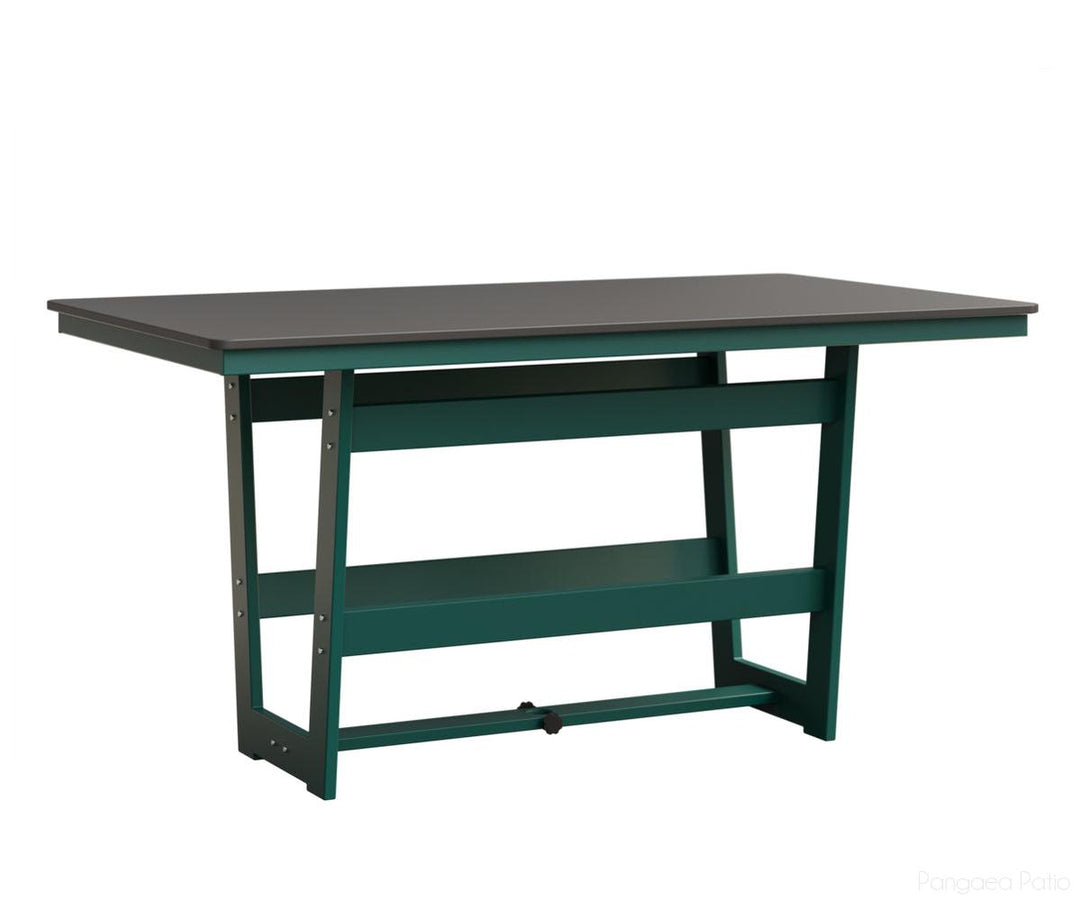 BGHHFMT4070CSTTE-Berlin Gardens-Hudson 40"x70" Rectangular Table - Hammered Top - Counter Height-Stainless BG-MGP Teal-Pangaea Patio