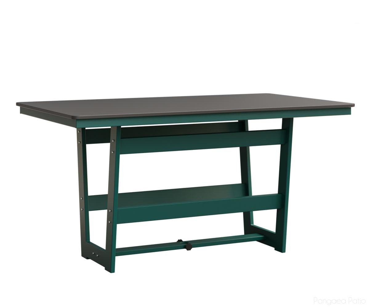 BGHHFMT4070CSTTE-Berlin Gardens-Hudson 40"x70" Rectangular Table - Hammered Top - Counter Height-Stainless BG-MGP Teal-Pangaea Patio