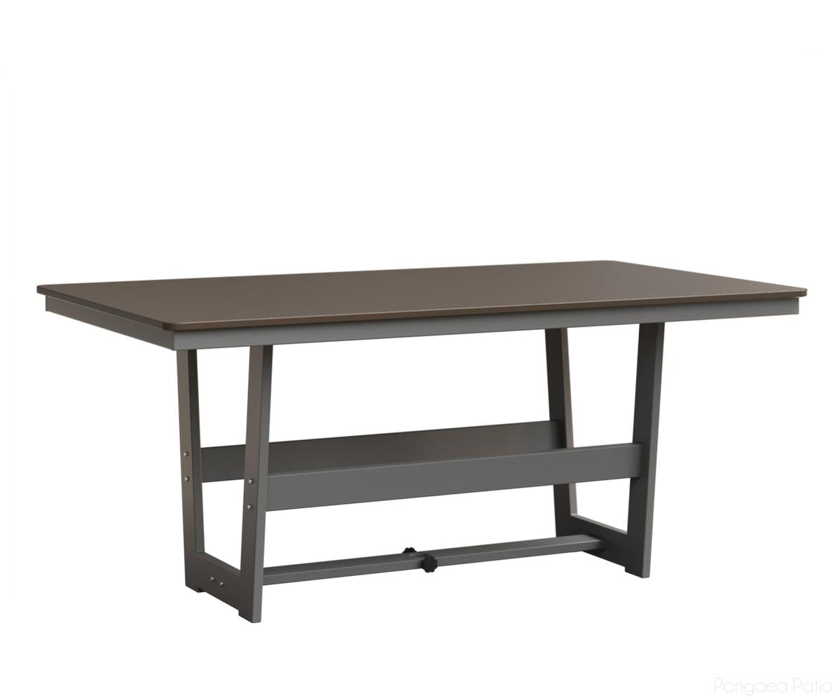 BGHHFMT4070DBZFO-Berlin Gardens-Hudson 40"x70" Rectangular Table - Hammered Top - Dining Height-Bronze BG-MGP Fog-Pangaea Patio