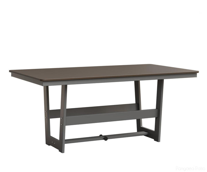 BGHHFMT4070DBZFO-Berlin Gardens-Hudson 40"x70" Rectangular Table - Hammered Top - Dining Height-Bronze BG-MGP Fog-Pangaea Patio
