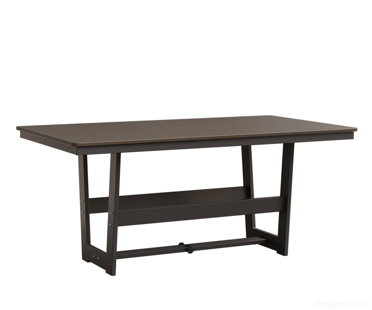 BGHHFMT4070DBZGR-Berlin Gardens-Hudson 40"x70" Rectangular Table - Hammered Top - Dining Height-Bronze BG-MGP Graphite-Pangaea Patio