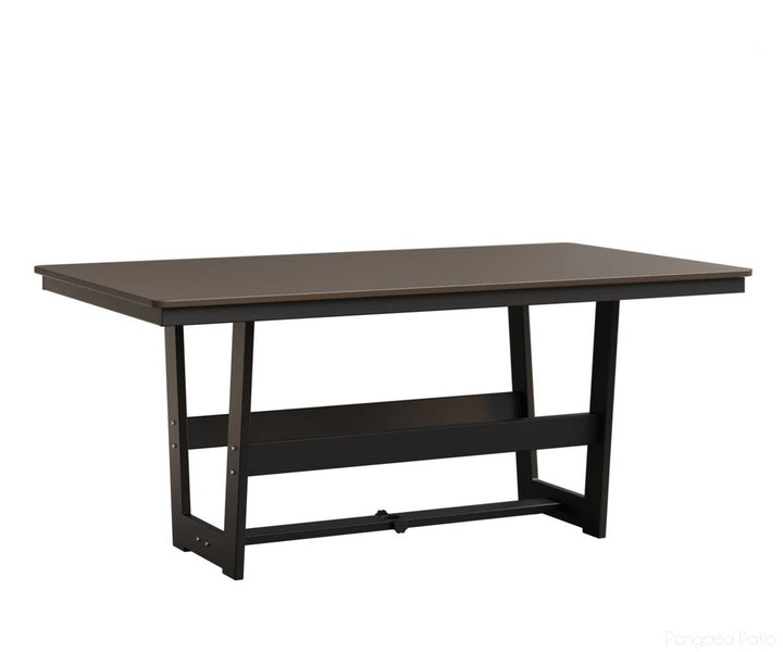 BGHHFMT4070DBZMB-Berlin Gardens-Hudson 40"x70" Rectangular Table - Hammered Top - Dining Height-Bronze BG-MGP Matte Black-Pangaea Patio