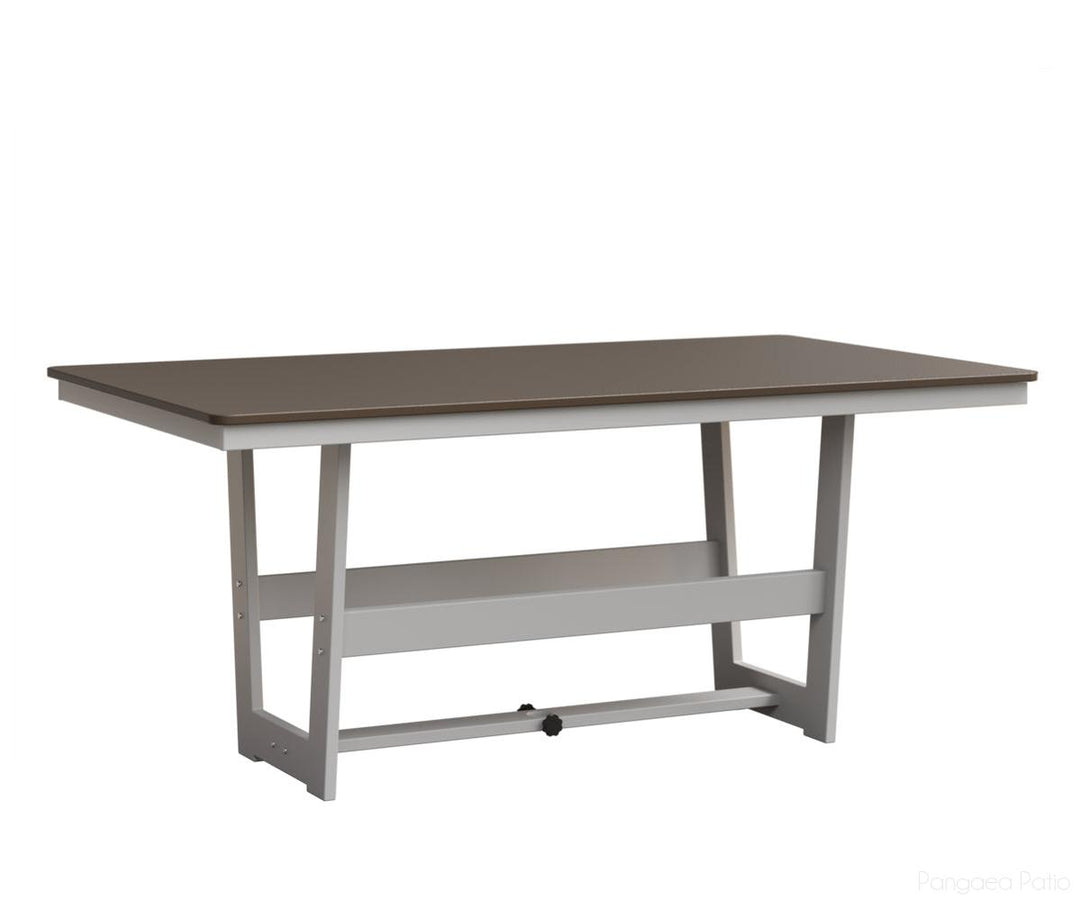 BGHHFMT4070DBZMW-Berlin Gardens-Hudson 40"x70" Rectangular Table - Hammered Top - Dining Height-Bronze BG-MGP Matte White-Pangaea Patio
