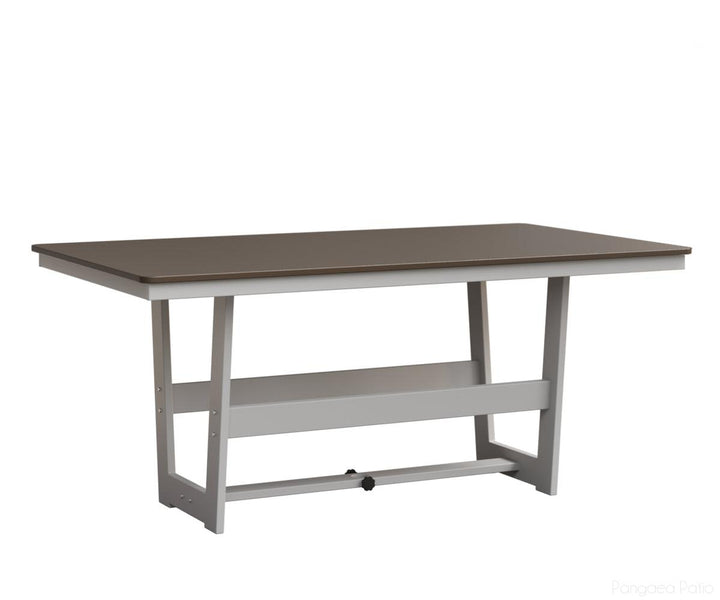 BGHHFMT4070DBZMW-Berlin Gardens-Hudson 40"x70" Rectangular Table - Hammered Top - Dining Height-Bronze BG-MGP Matte White-Pangaea Patio