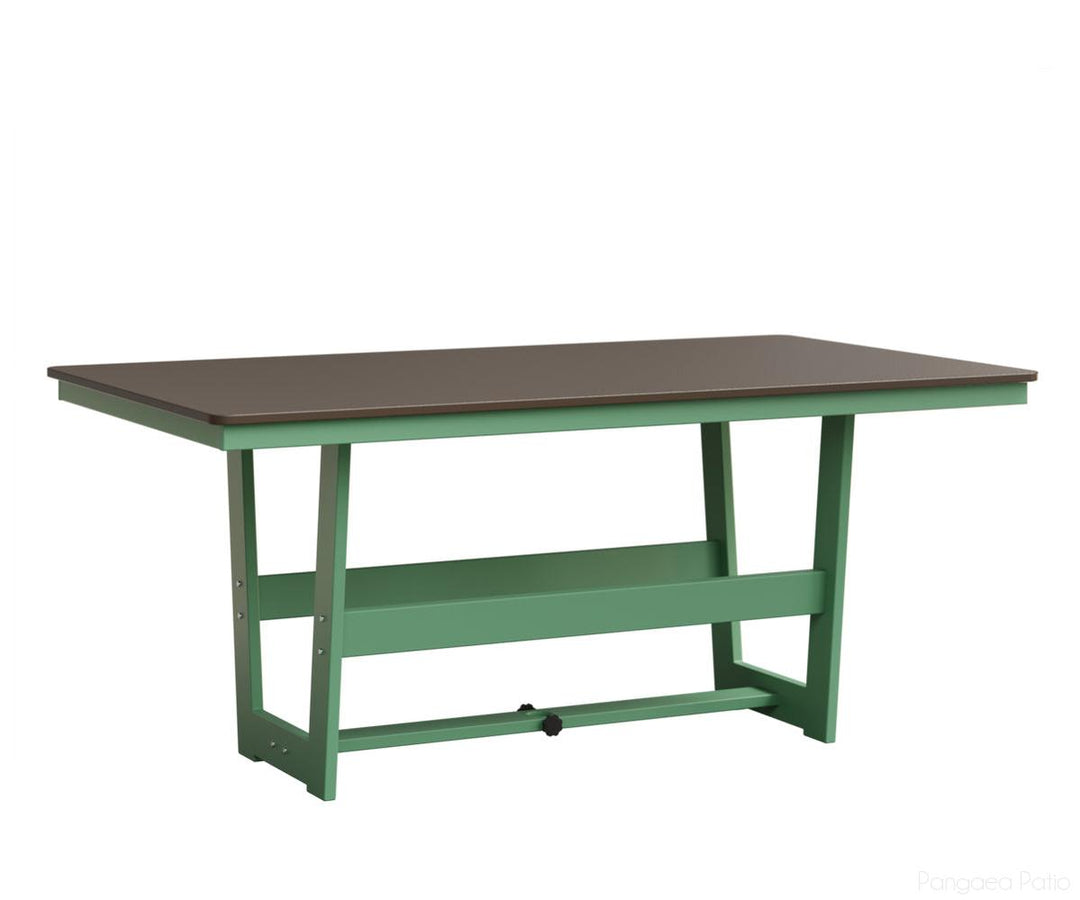 BGHHFMT4070DBZMI-Berlin Gardens-Hudson 40"x70" Rectangular Table - Hammered Top - Dining Height-Bronze BG-MGP Mint-Pangaea Patio
