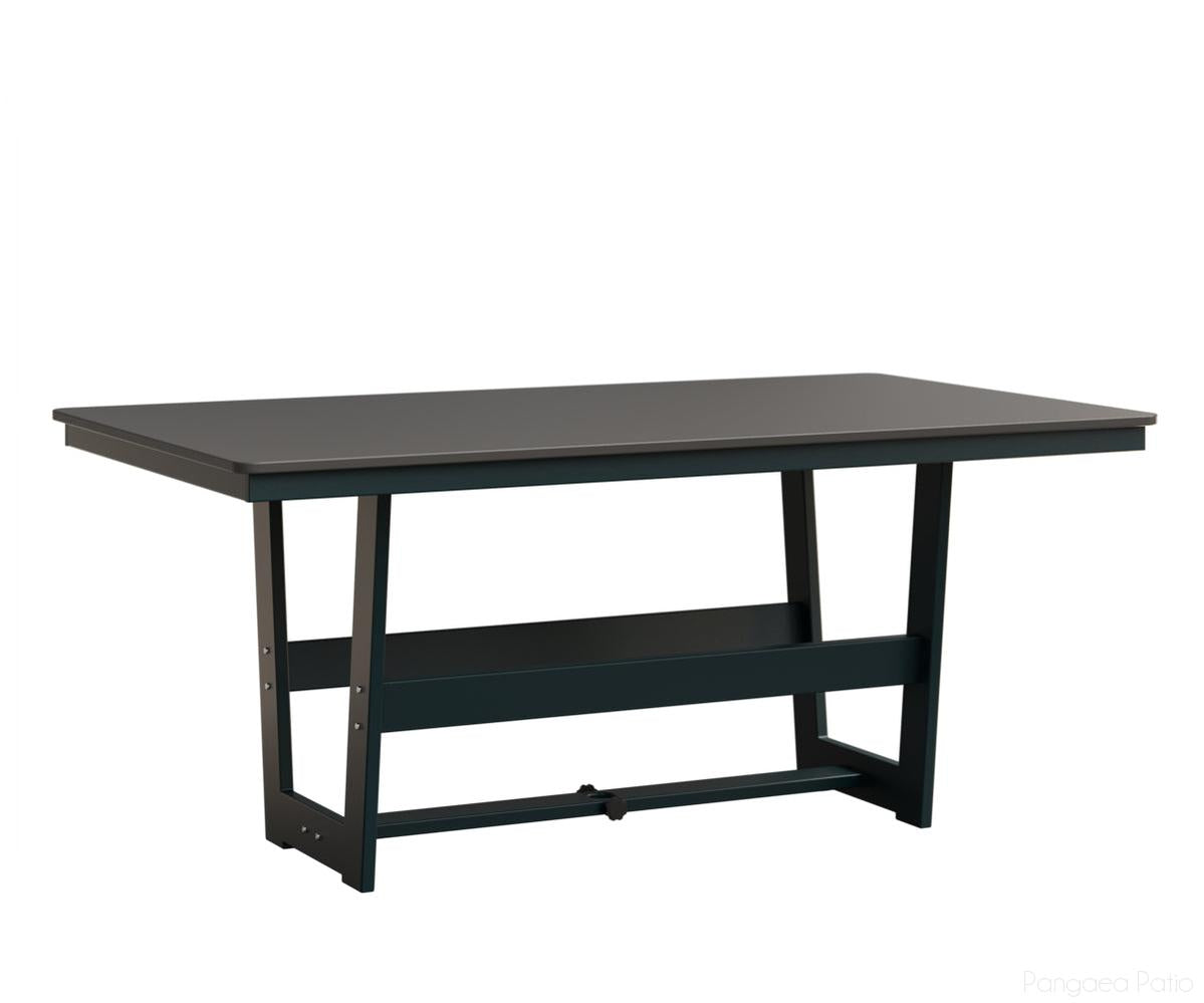 BGHHFMT4070DSTBE-Berlin Gardens-Hudson 40"x70" Rectangular Table - Hammered Top - Dining Height-Stainless BG-MGP Berry-Pangaea Patio